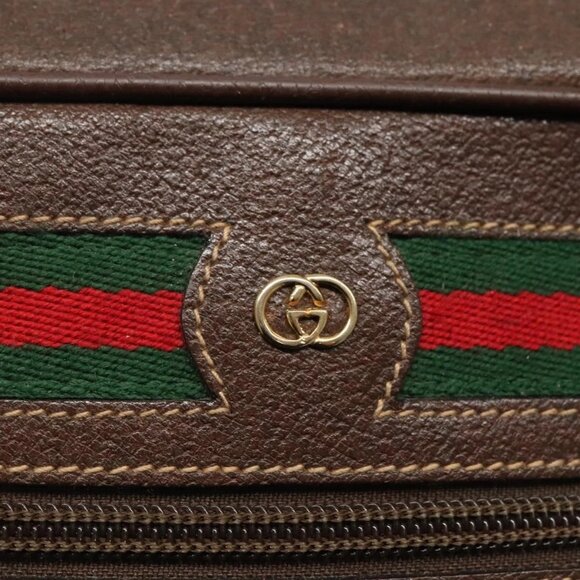 GUCCI GG Supreme Web Sherry Line Bag PVC Beige 4023 001 56 6472 Auth ep7946 - Picture 13 of 16